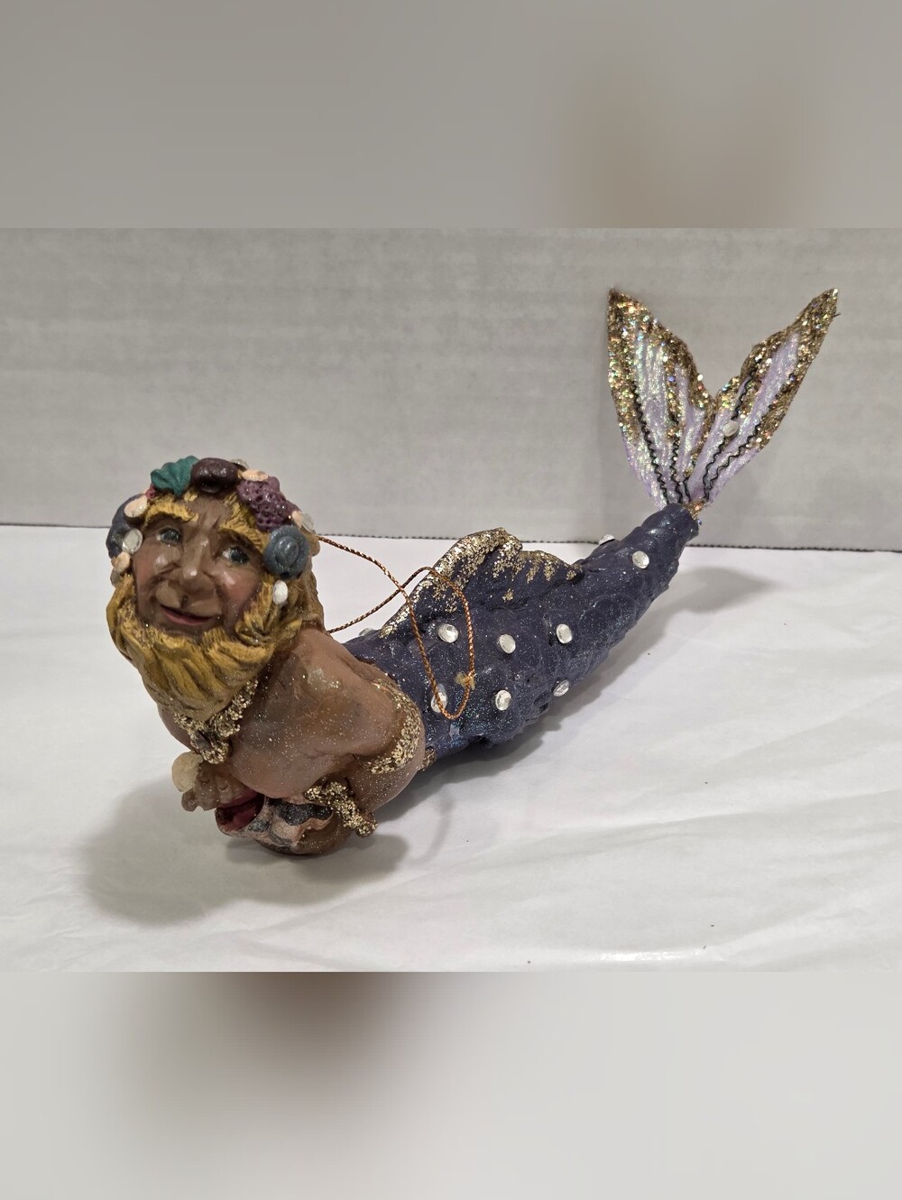 Vintage Decorative Resin Merman Sea-King Hanging Ornament